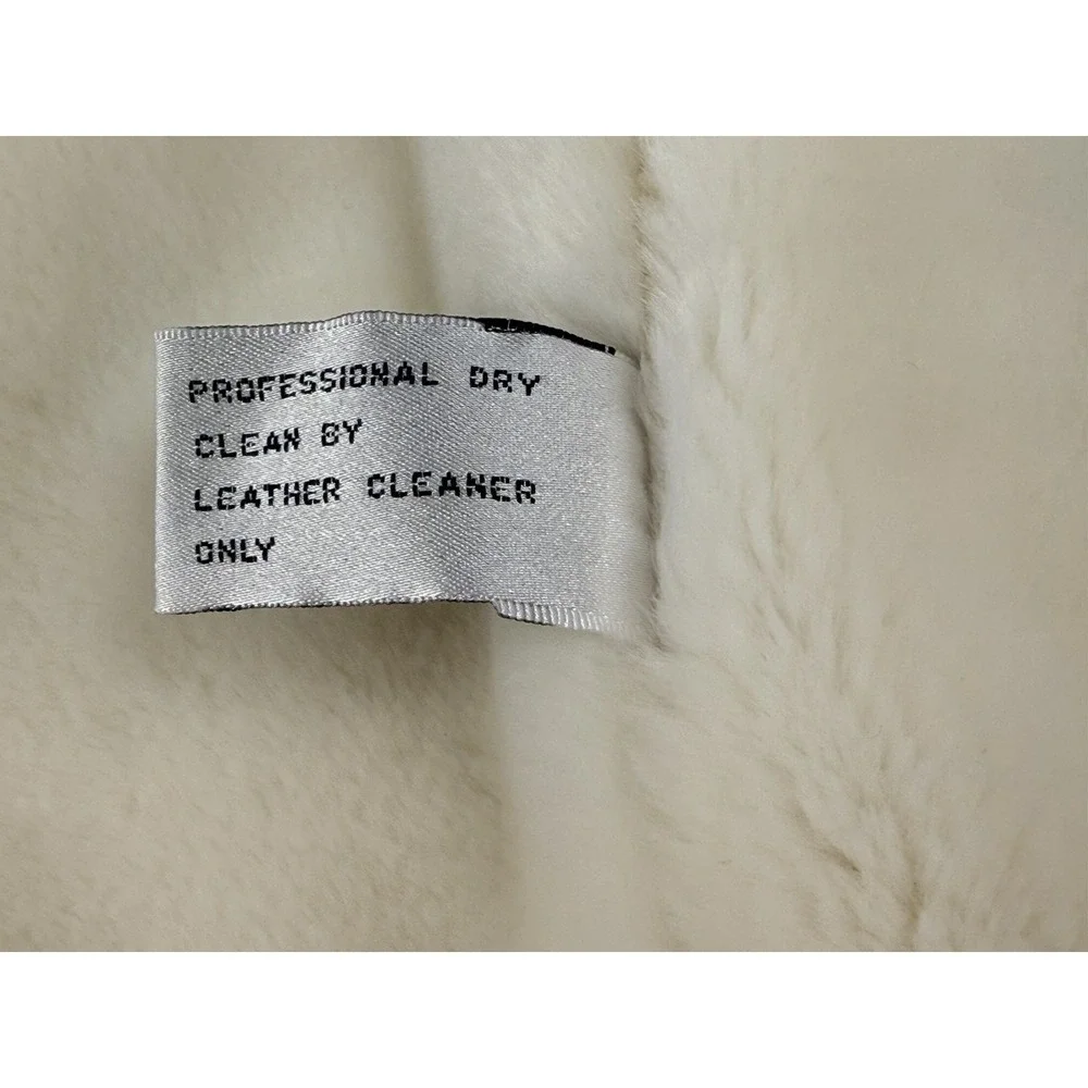Vintage Marvin Richards Shearling Suede Leather Hooded Coat Womens L Tan